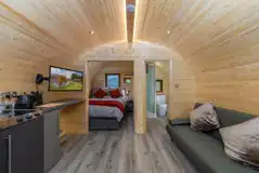 Carrock View Glamping Pod with a double bed, kitchenette, and lounge area Carrock View Glamping Pod with a double bed, kitchenette, and lounge area