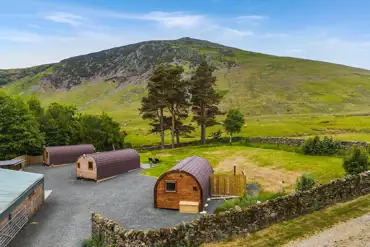 Glamping pods overlooking the Lake District National Park