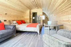 Carrock Squirrel Glamping Pod king-sized bedroom area Carrock Squirrel Glamping Pod king-sized bedroom area