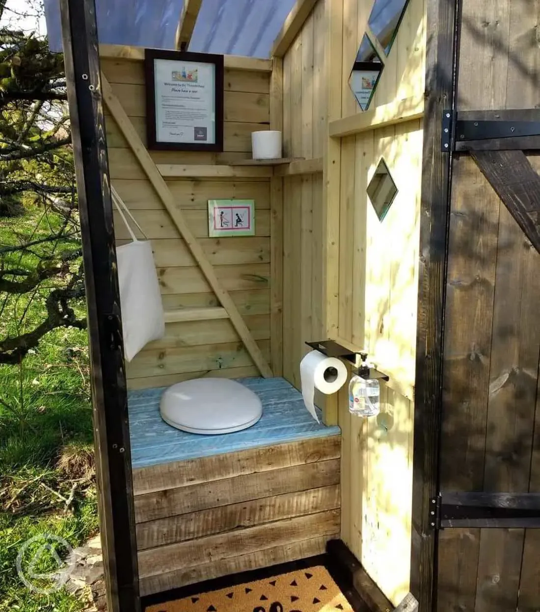 One of 2 composting loos on site, cleaned daily 