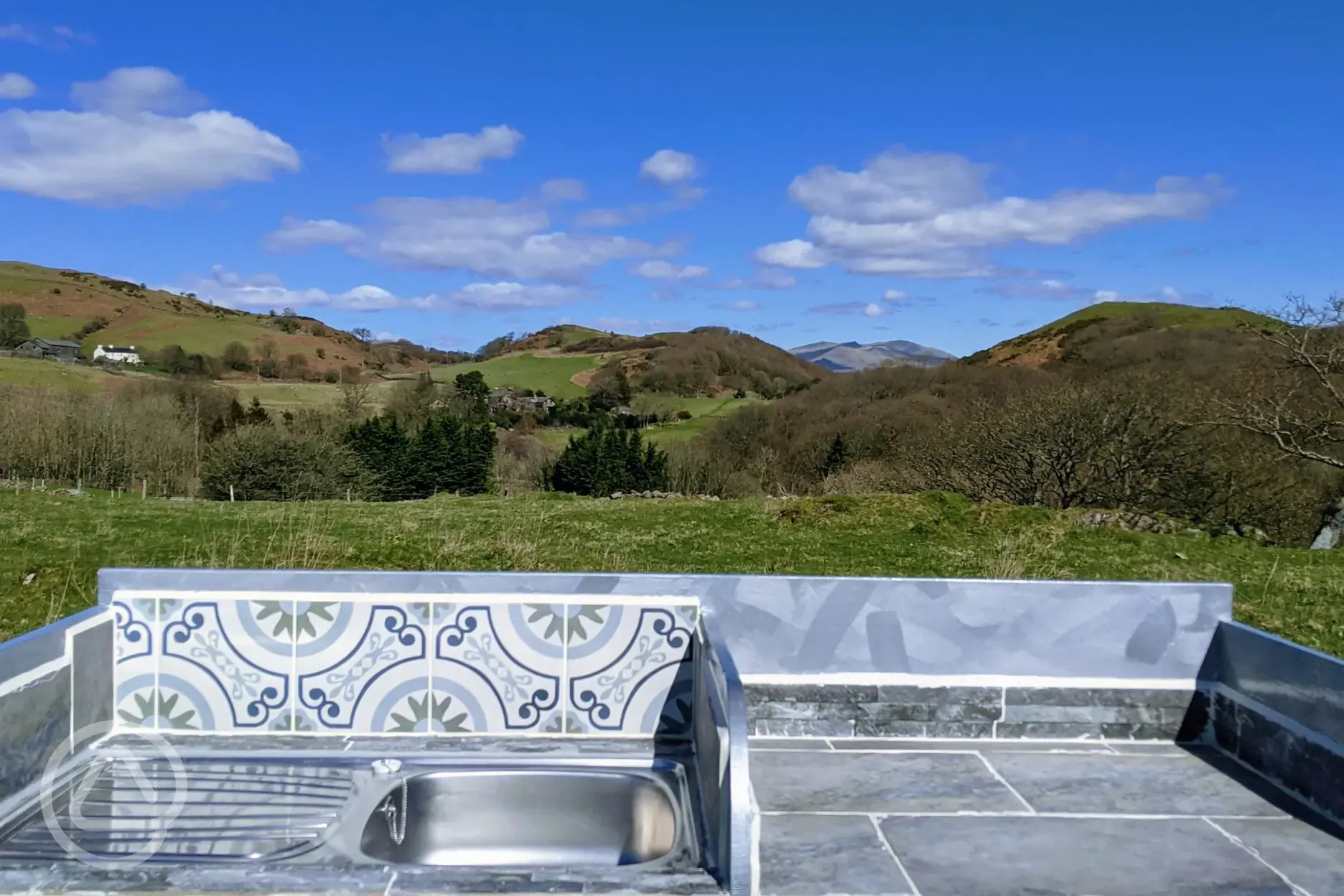 Daisy camp kitchen unit facing Coniston Fells 