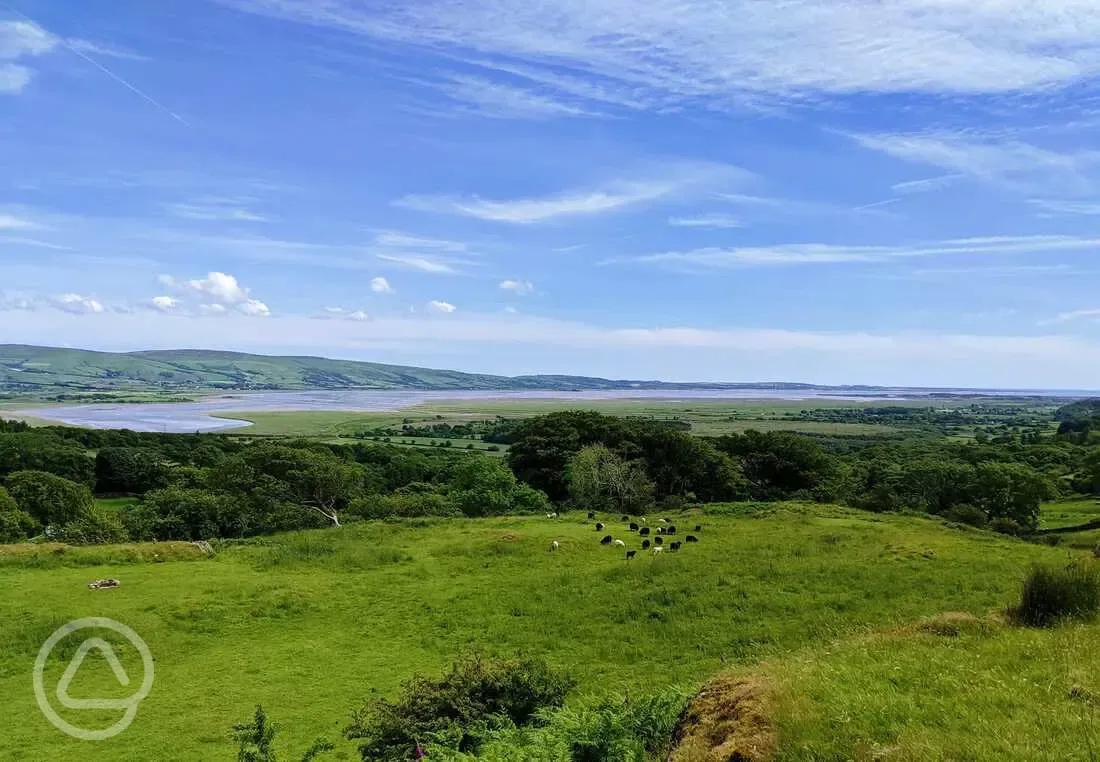 Non electric grass pitches with view of the estuary 