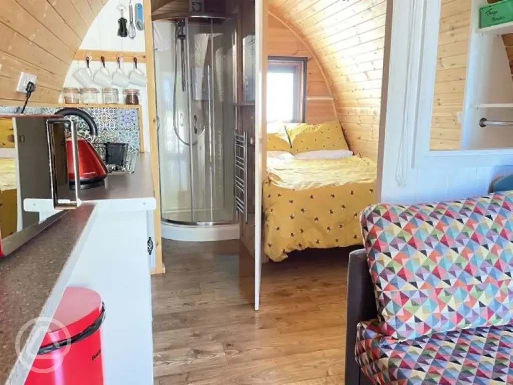 Glamping pod interior