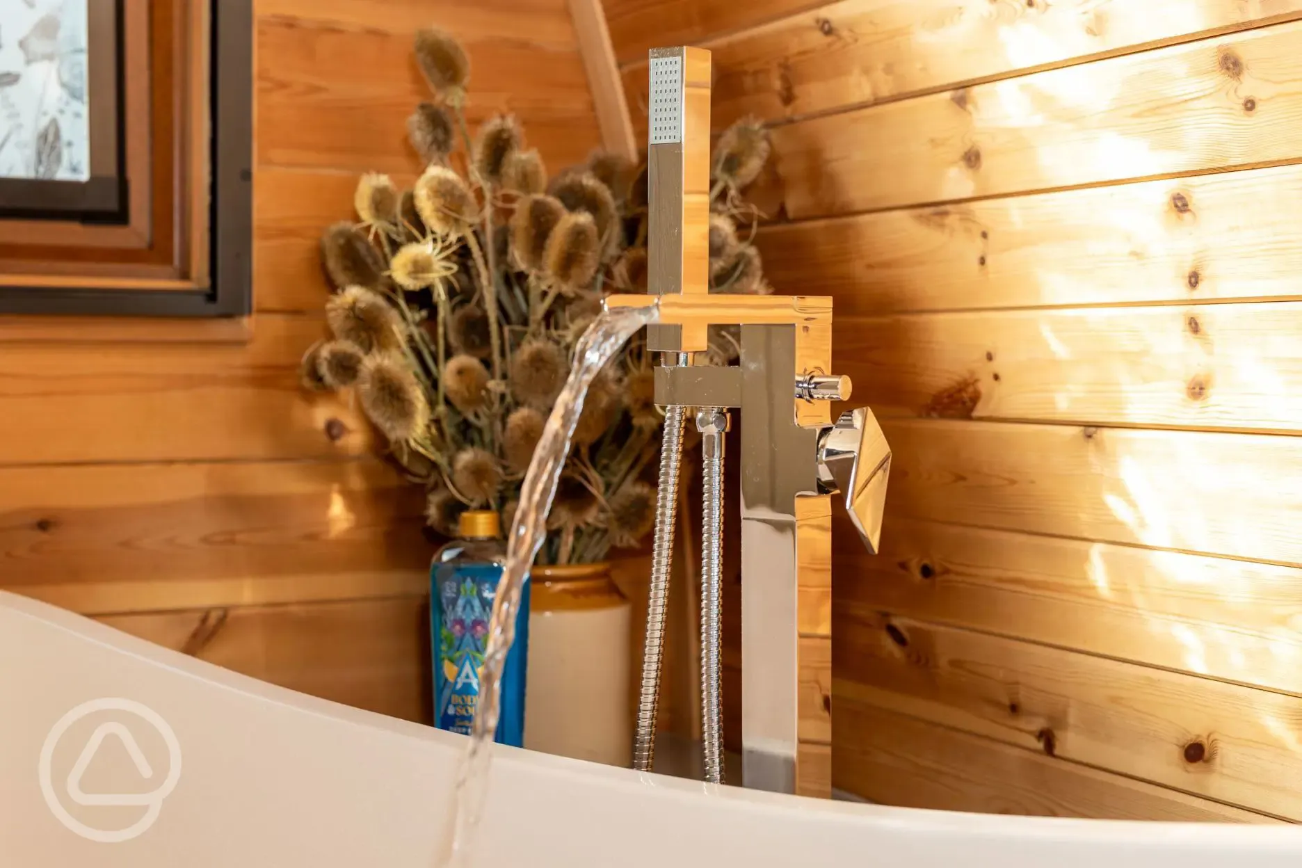 Glamping pod bath tub