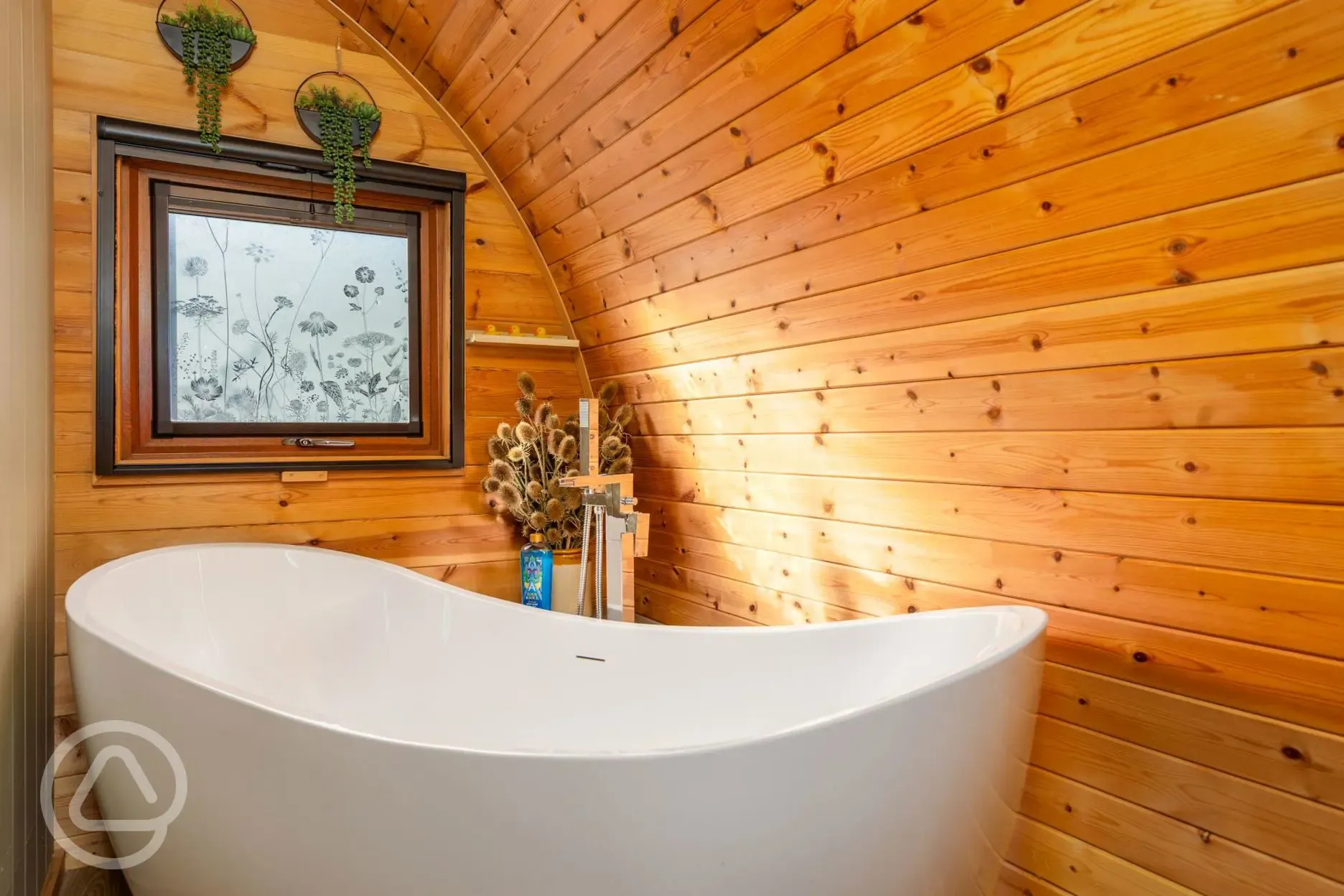 Glamping pod bath tub