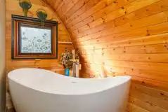 Glamping pod bath tub