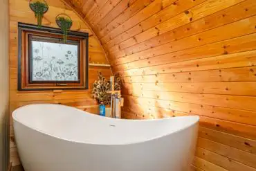 Glamping pod bath tub