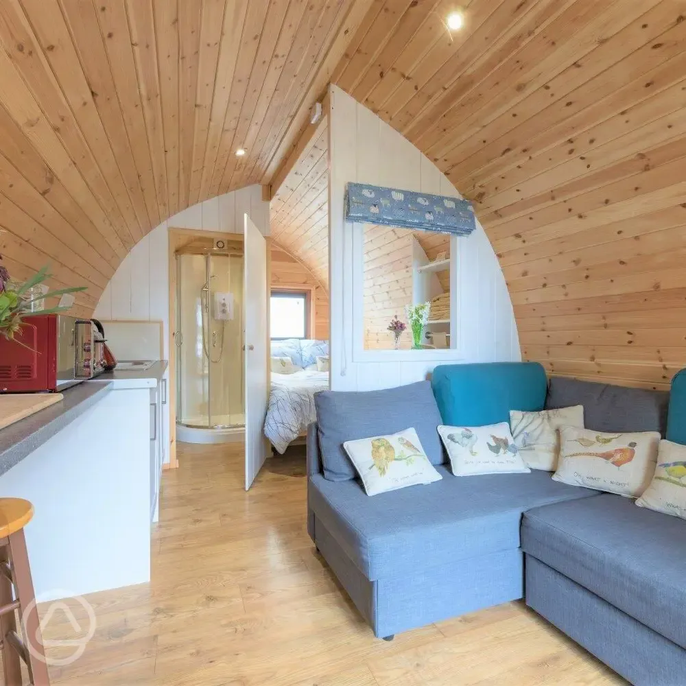 Glamping pod interior