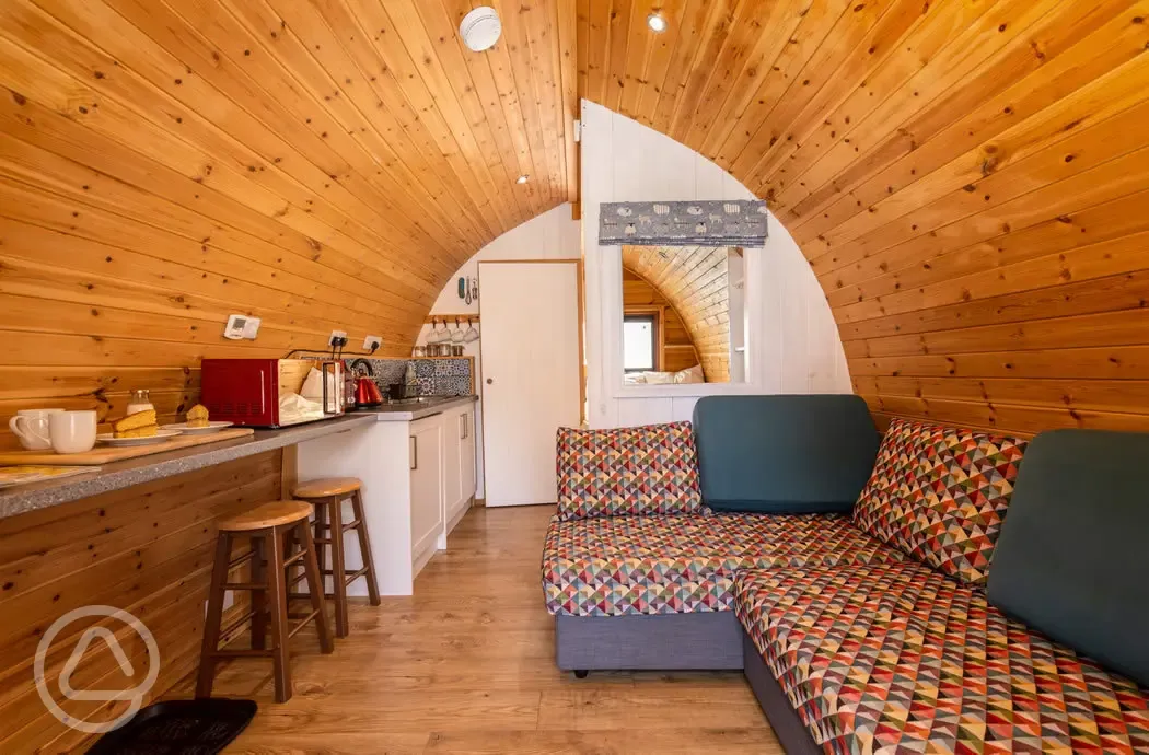 Glamping pod interior