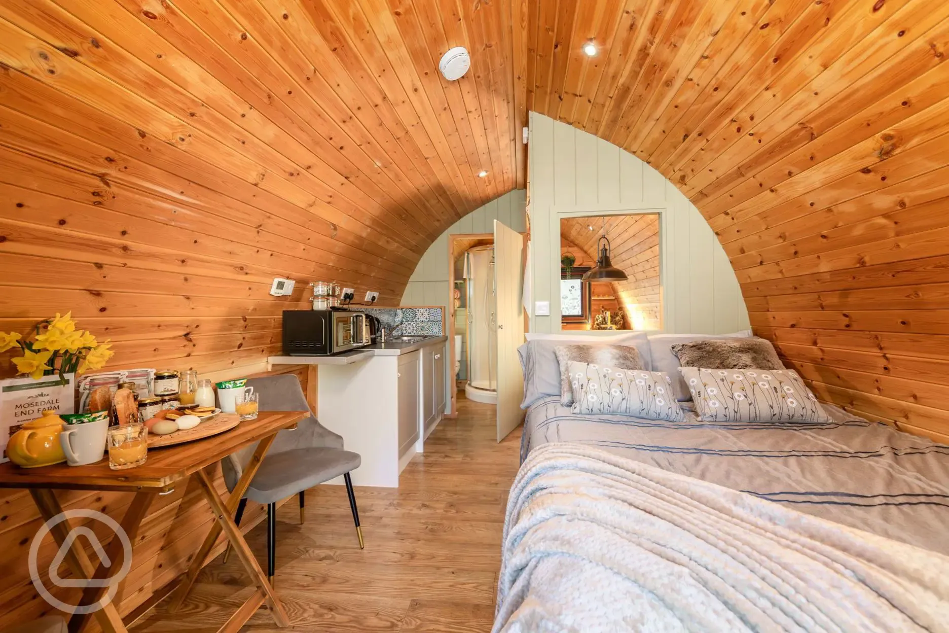 Glamping pod interior