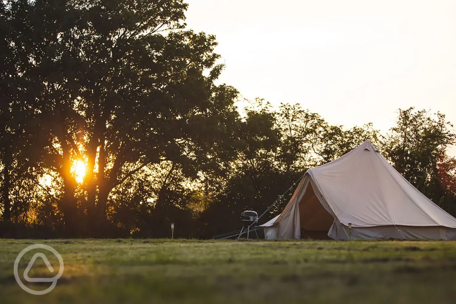 Bell tent at dusk