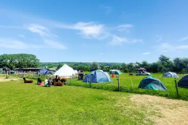 Non electric grass tent pitches