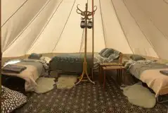 Furnished bell tent interior Furnished bell tent interior