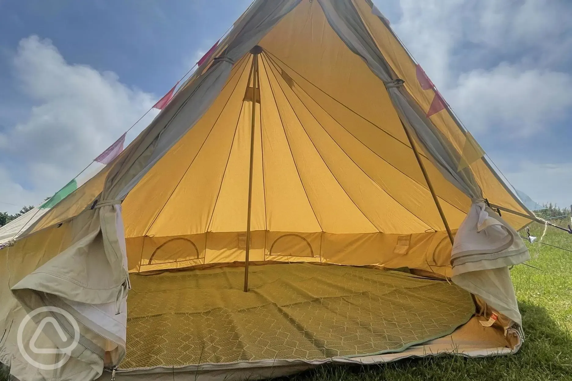 Unfurnished bell tent interior