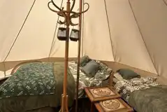 Furnished bell tent interior Furnished bell tent interior