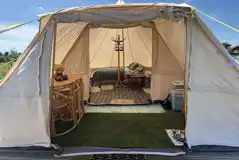 View into the furnished bell tent 