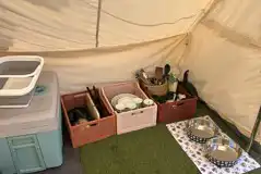 Furnished bell tent kitchen equipment Furnished bell tent kitchen equipment