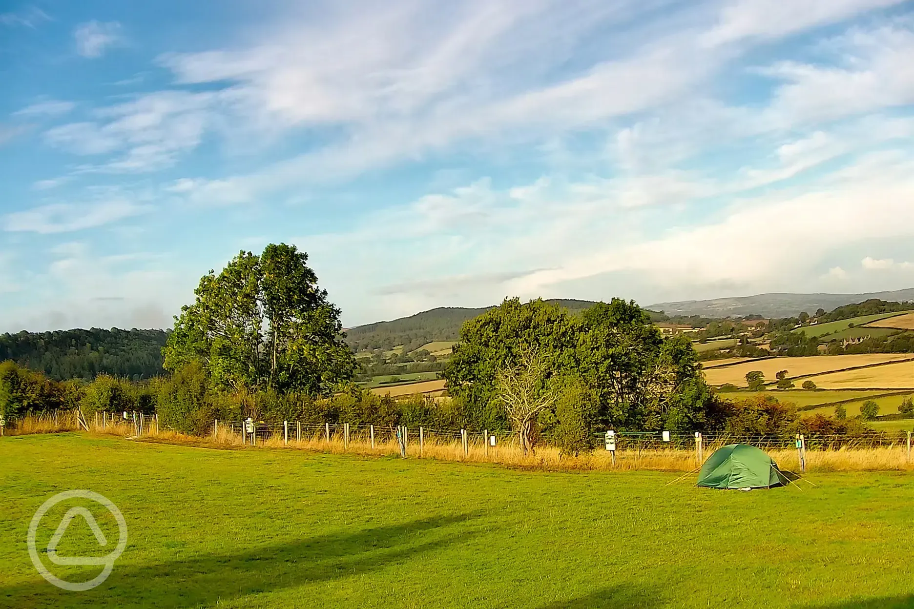 Small tent on pitch 10 with countryside views (optional electric) Small tent on pitch 10 with countryside views (optional electric)