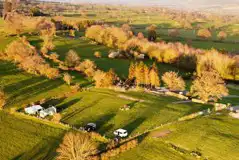 Aerial of Spring Field Dark Skies