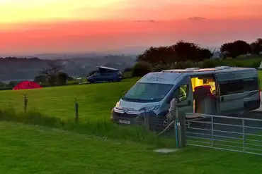 Hardstanding pitch at sunset