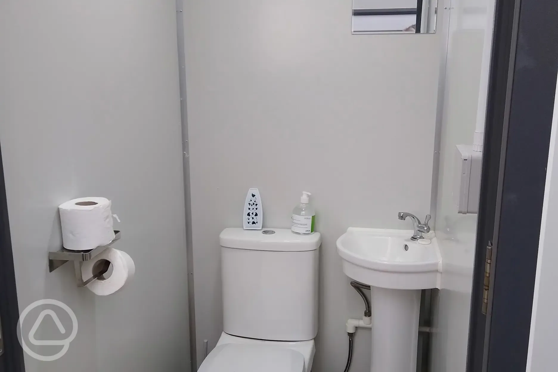 Seperate female and male Toilets with hand driers. 