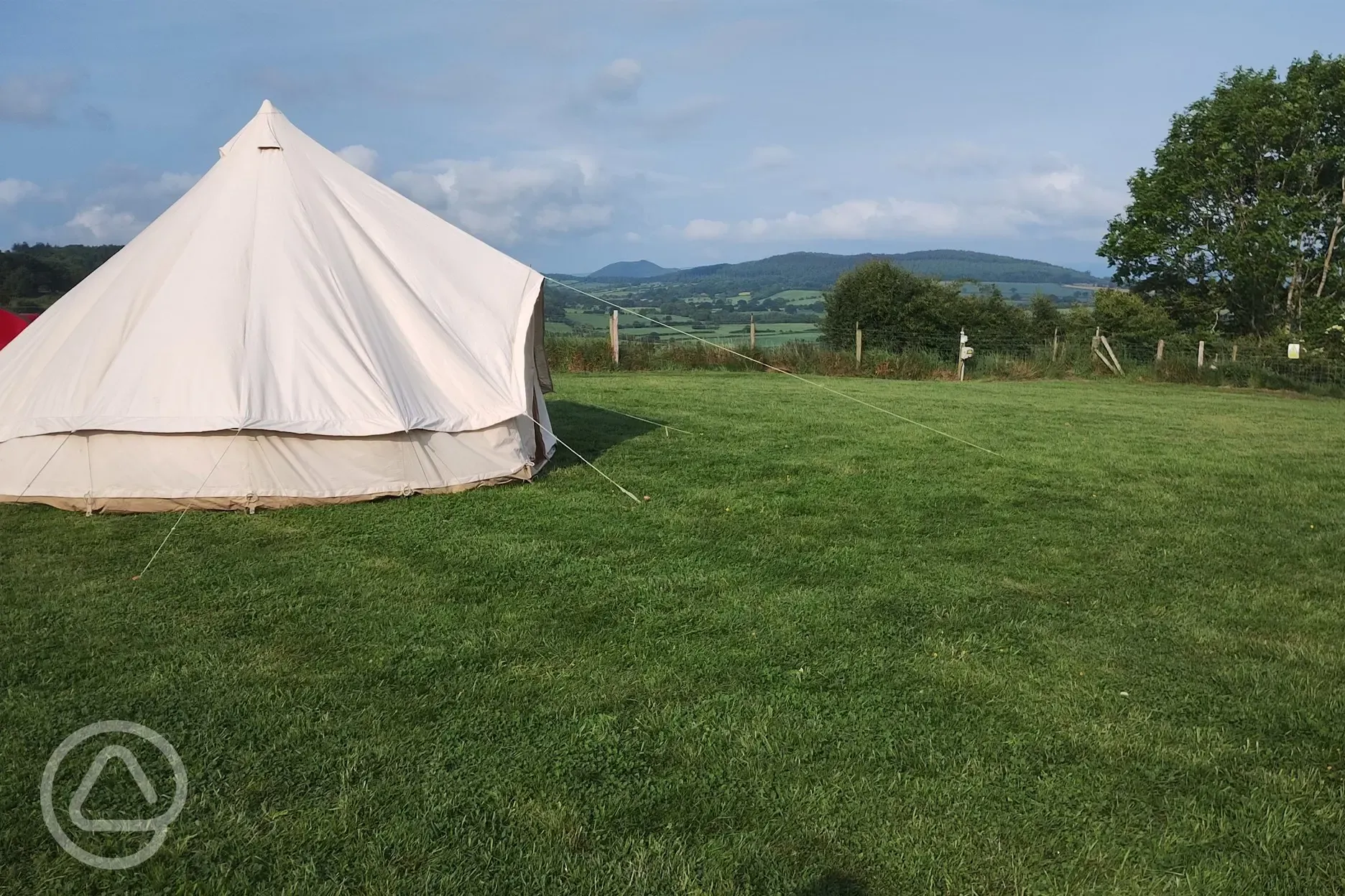 Large Bell Tent on top field with open views