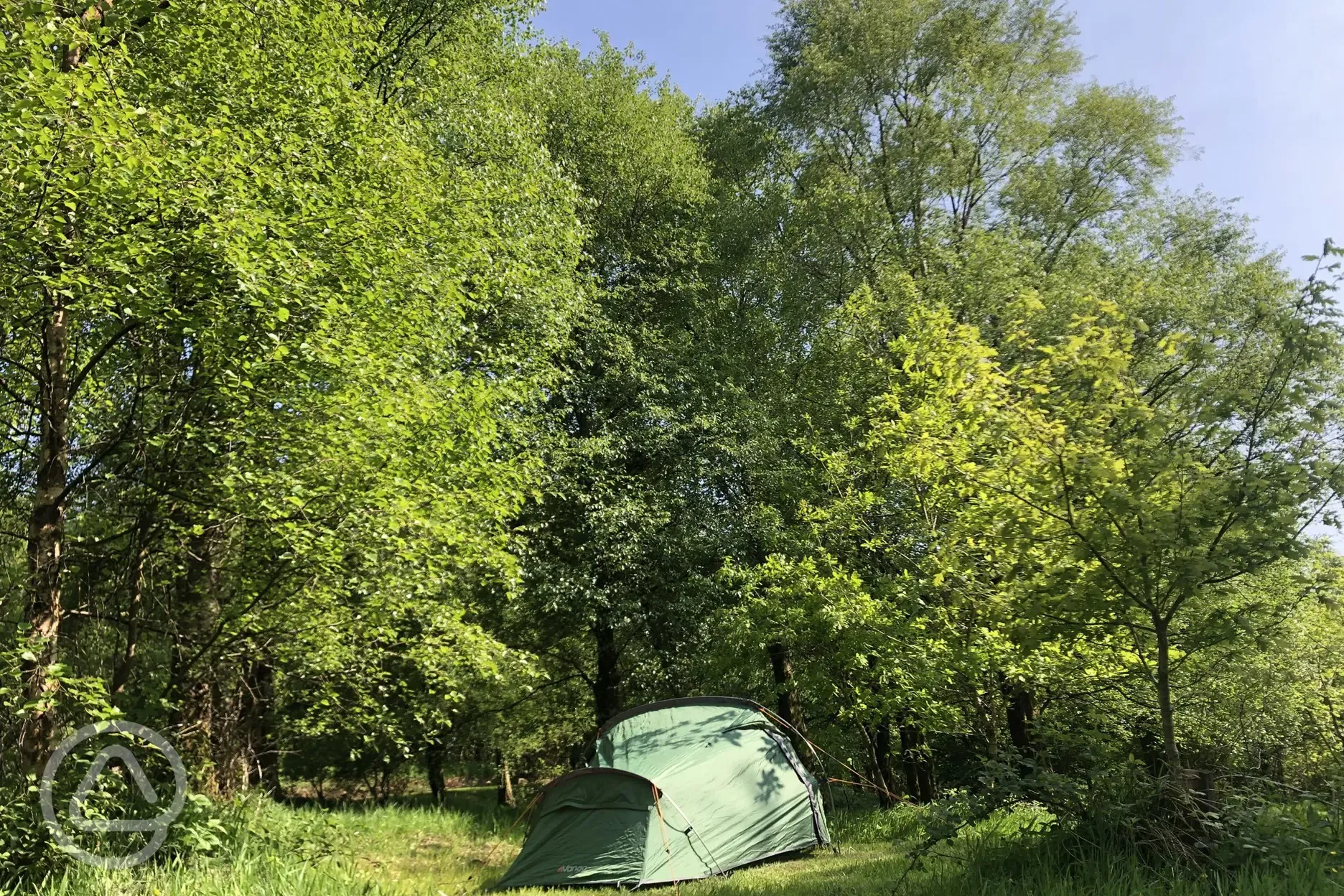 Non electric grass tent pitches