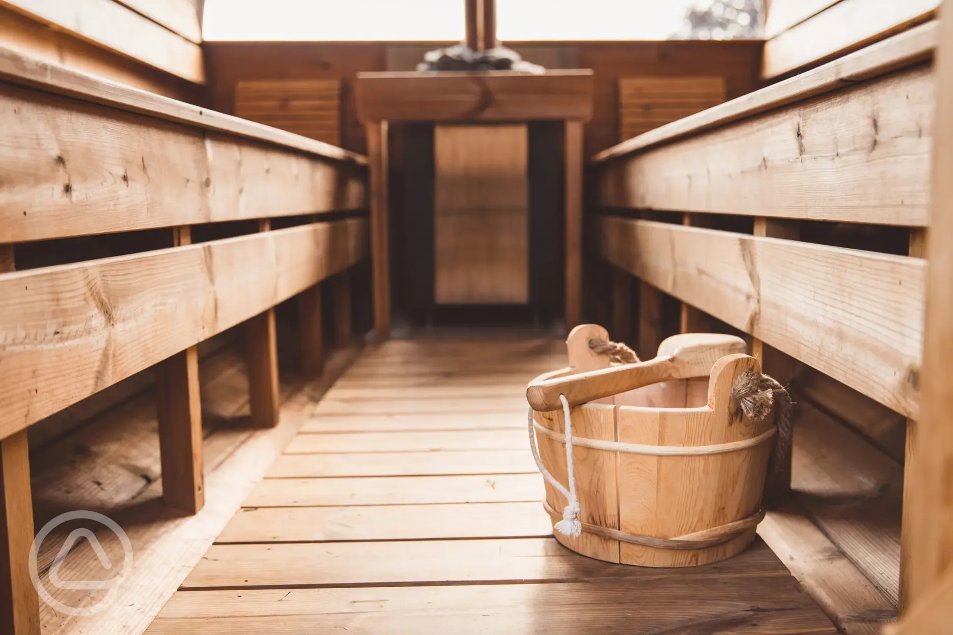 Inside the sauna
