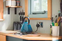 Yarrow shepherd's hut kitchenette 