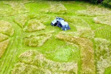 Aerial of the non electric grass pitches 