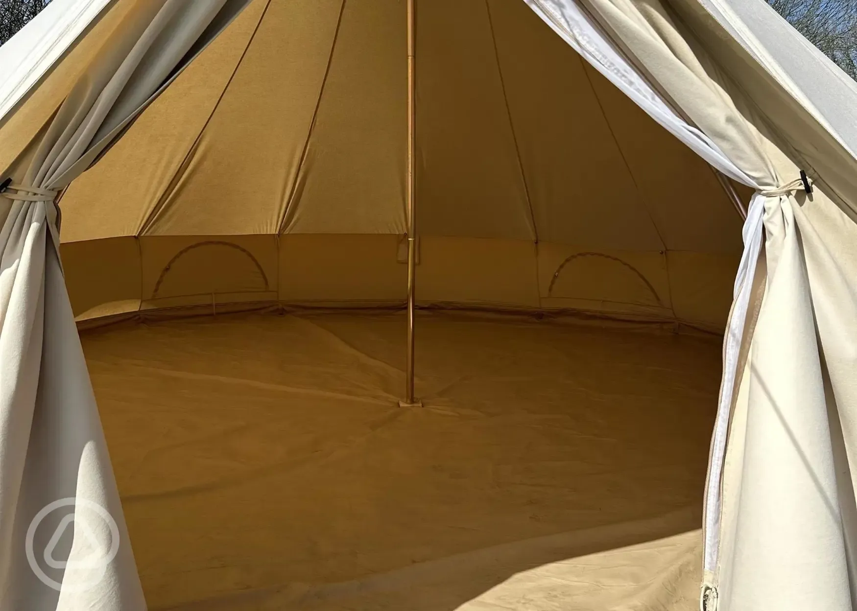Unfurnished bell tent interior