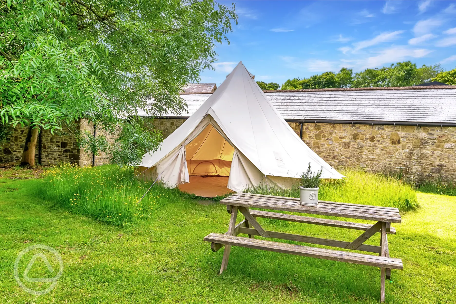 Unfurnished bell tent