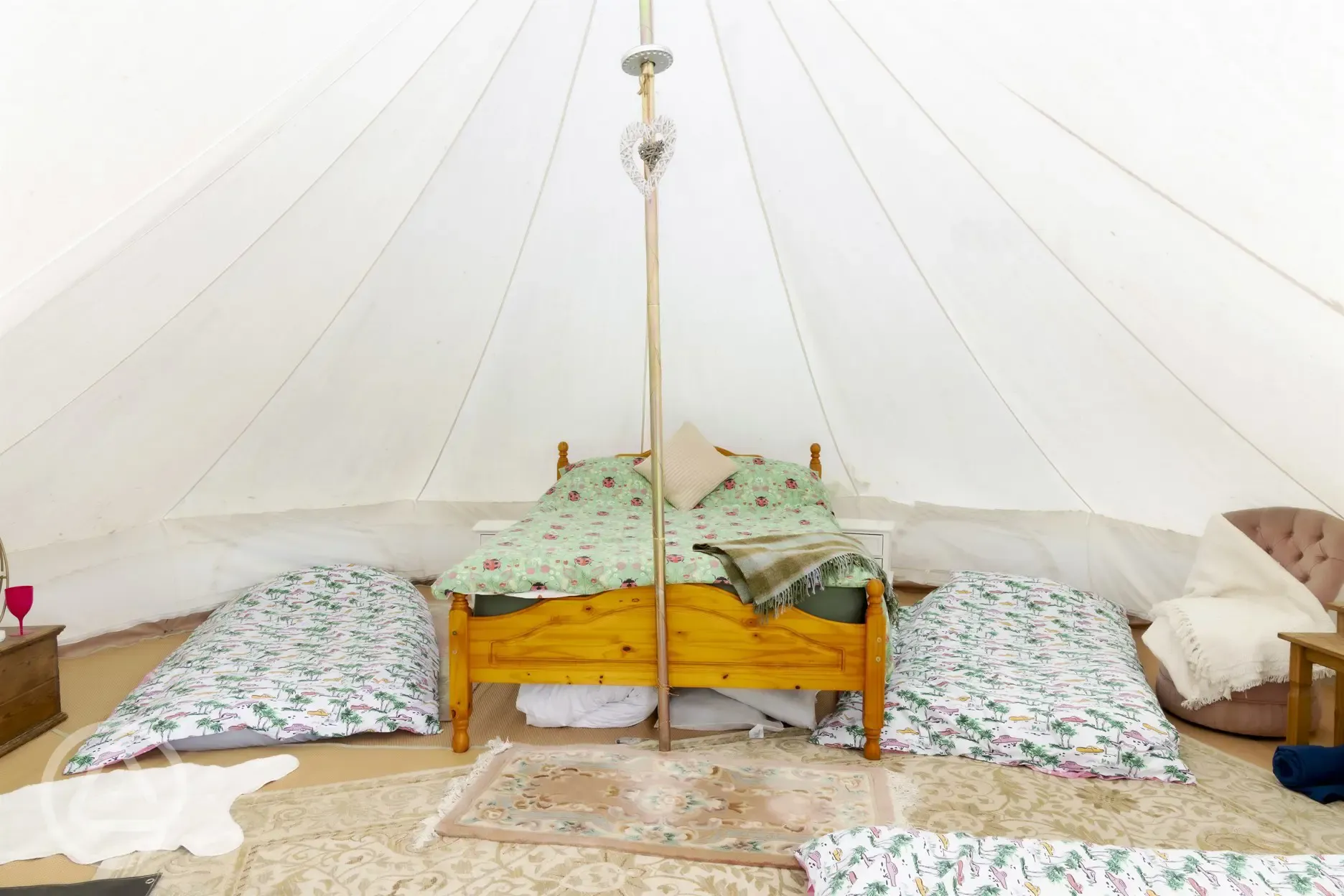 Hideaway bell tent interior