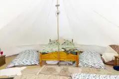 Hideaway bell tent double bed and single beds (bedding and linen provided) Hideaway bell tent double bed and single beds (bedding and linen provided)