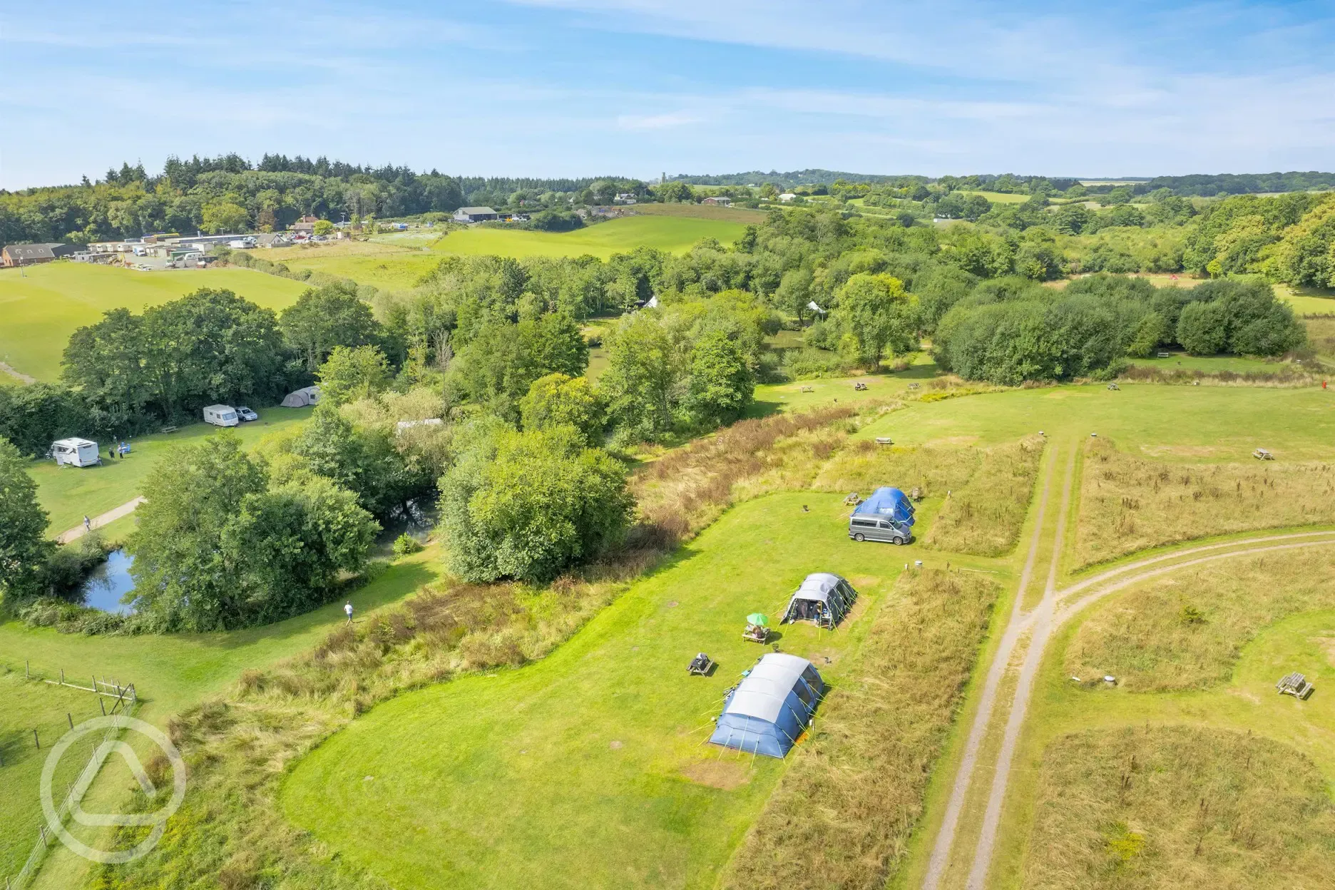 Aerial of the grass pitches