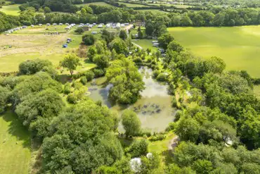 Aerial of the campsite and lakes