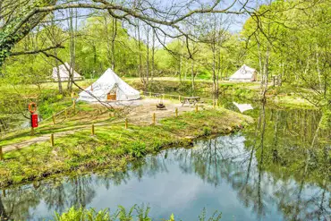 Bell tent on lake