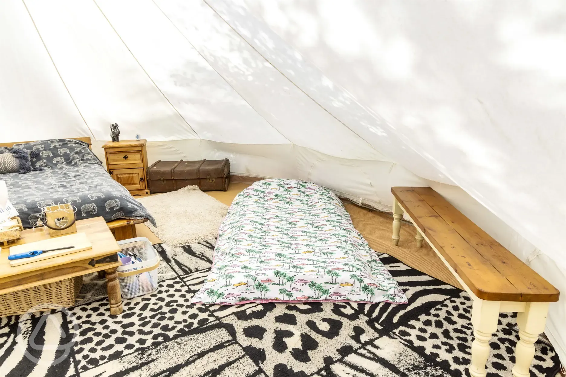 Lakeside bell tent interior