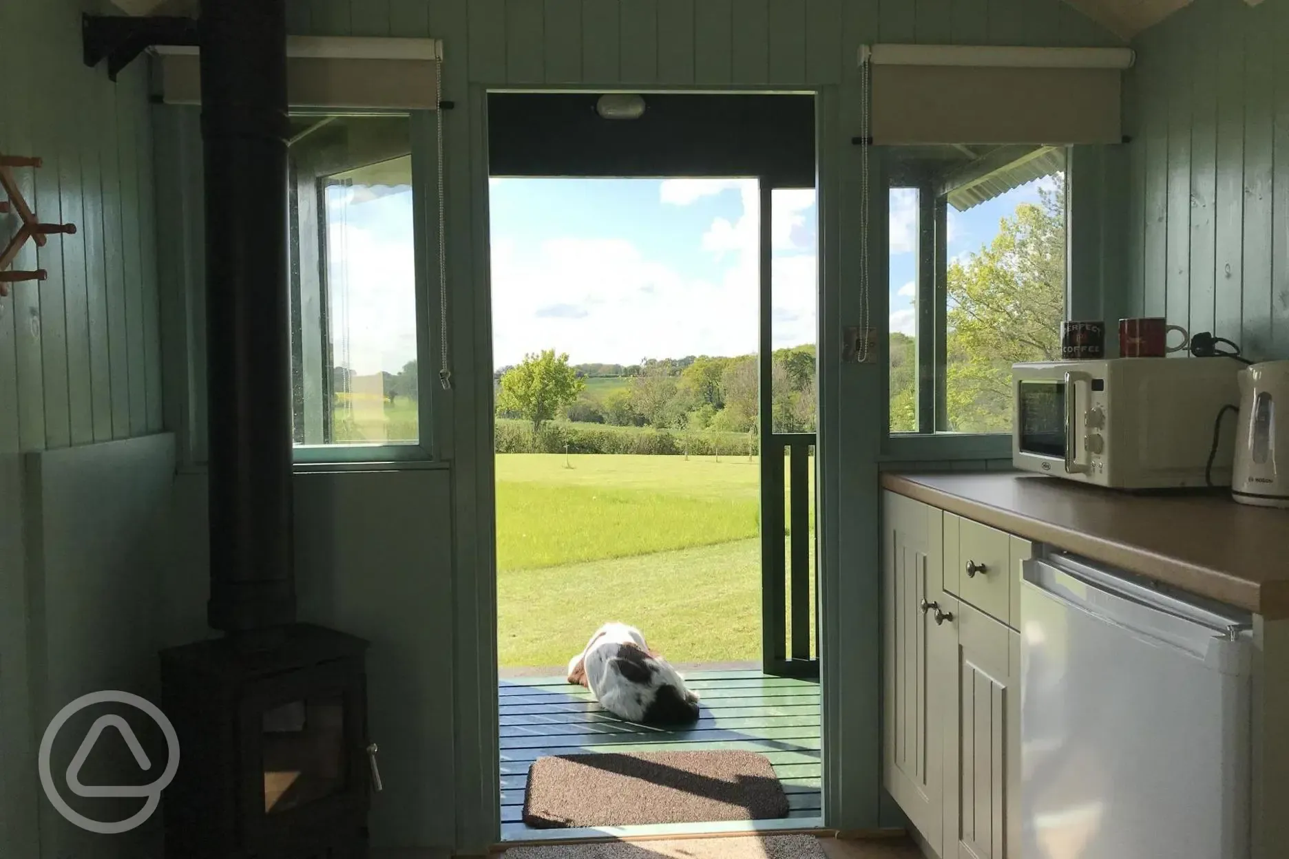 View from Woodpecker shepherd's hut