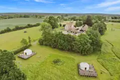 Aerial of the yurts