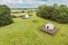 Aerial of the yurts