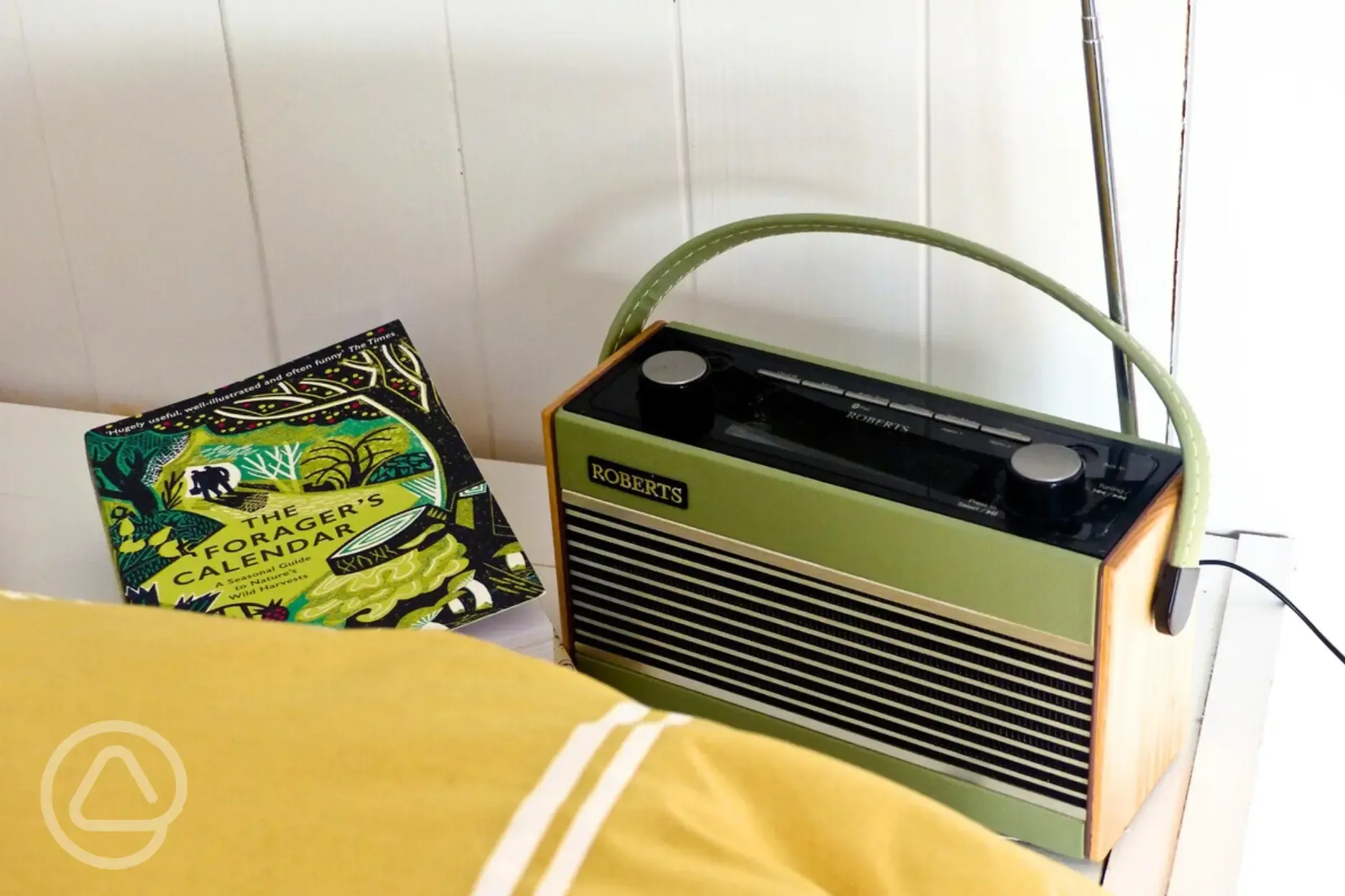 Vintage-style radio in the hut