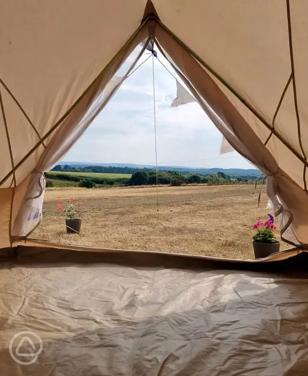 View out of bell tent