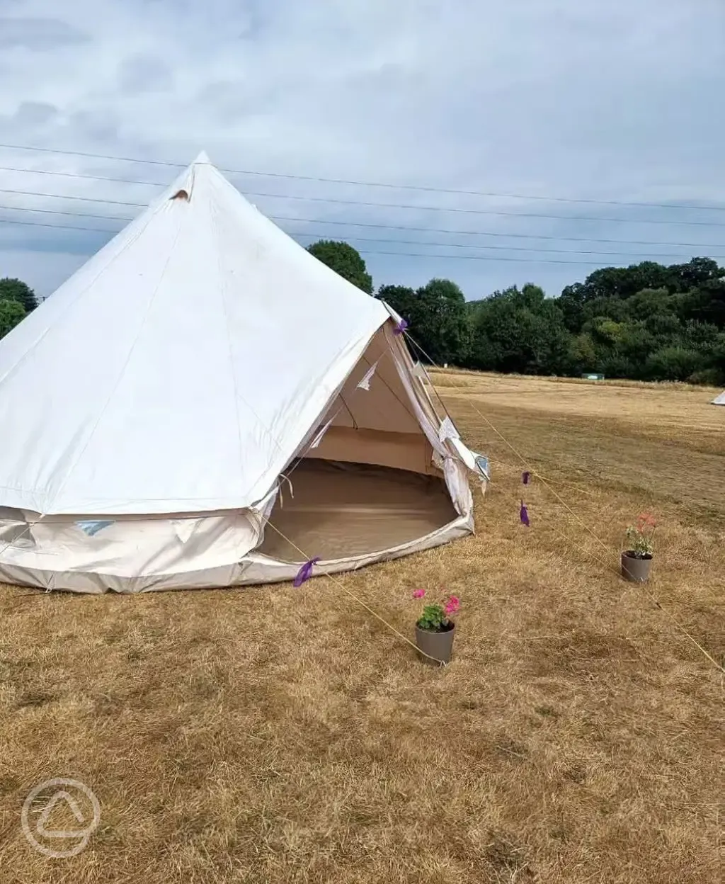Bell tent in setting