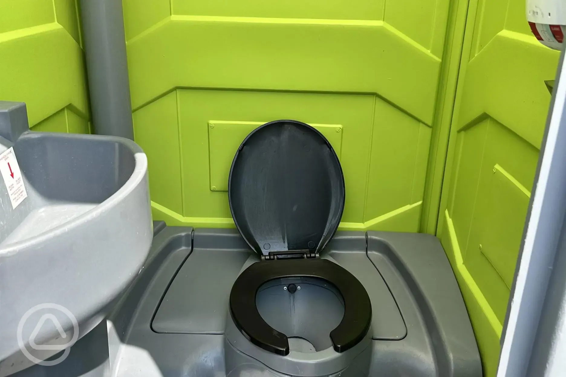 Inside portable toilet