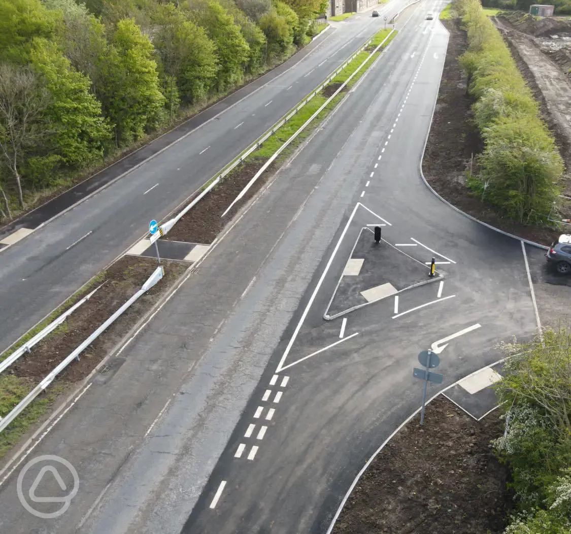 Entrance to the site from A171