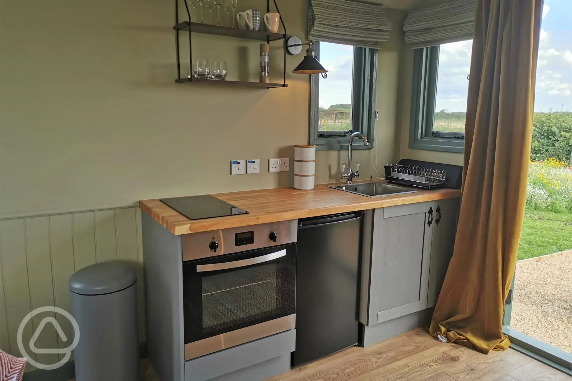 Shepherd's hut kitchen