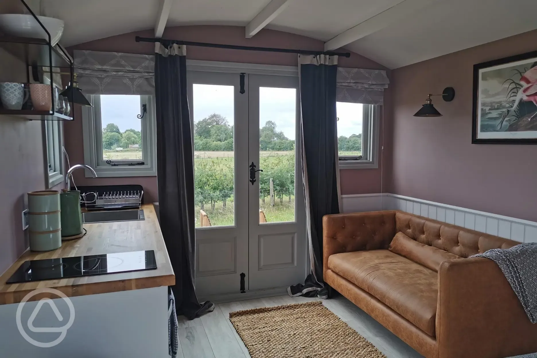 Shepherd's hut interior