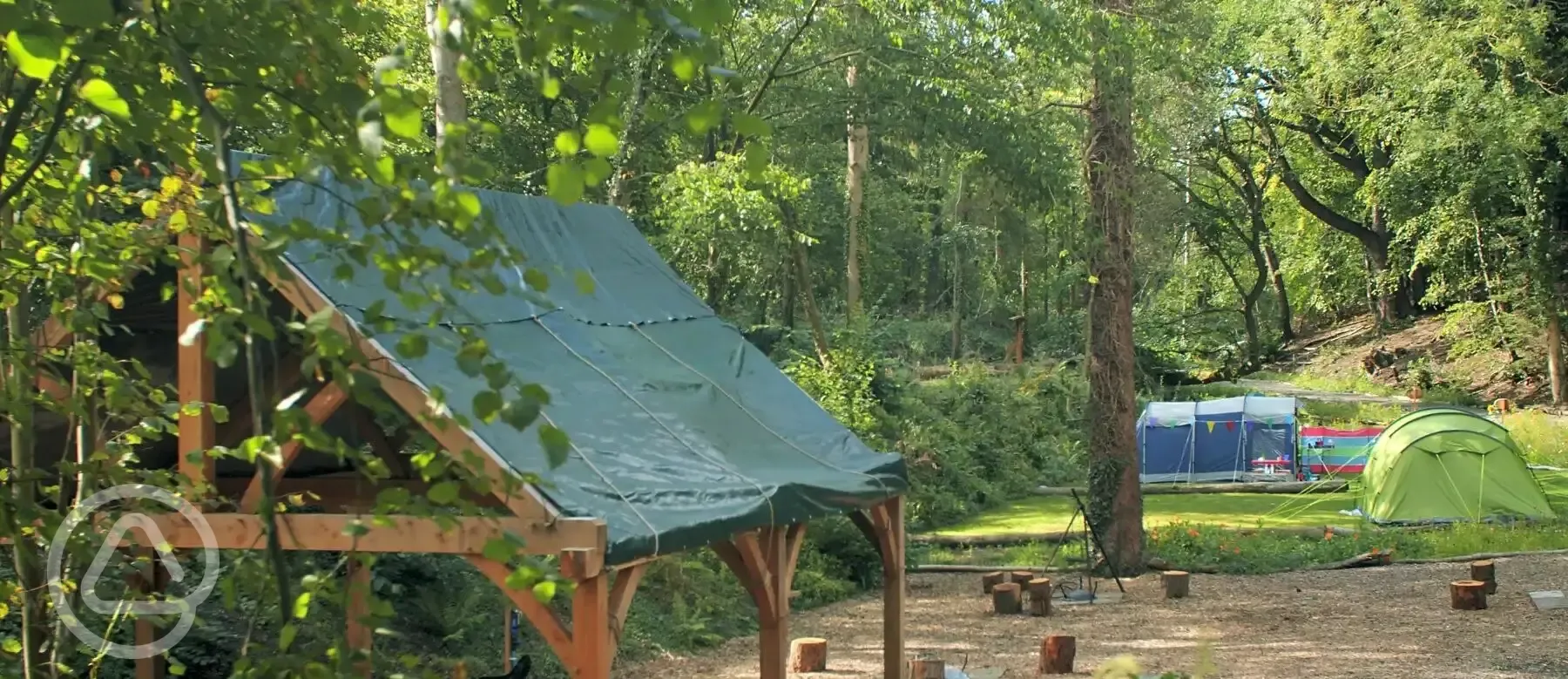 Communal area and grass pitches