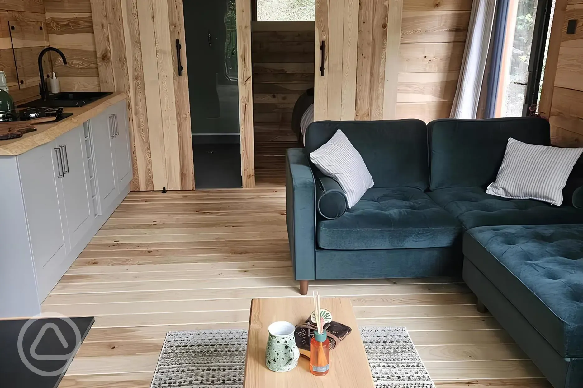 The Toad Hideout Glamping Cabin living area